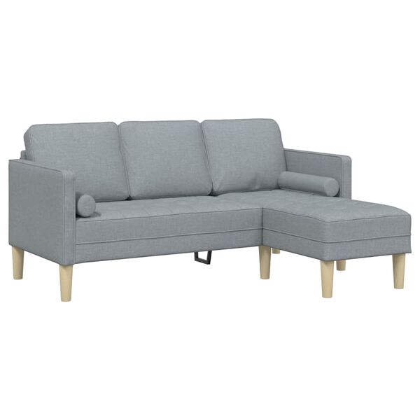 vidaXL Sofa Set with Cushion Light Grey Polyester