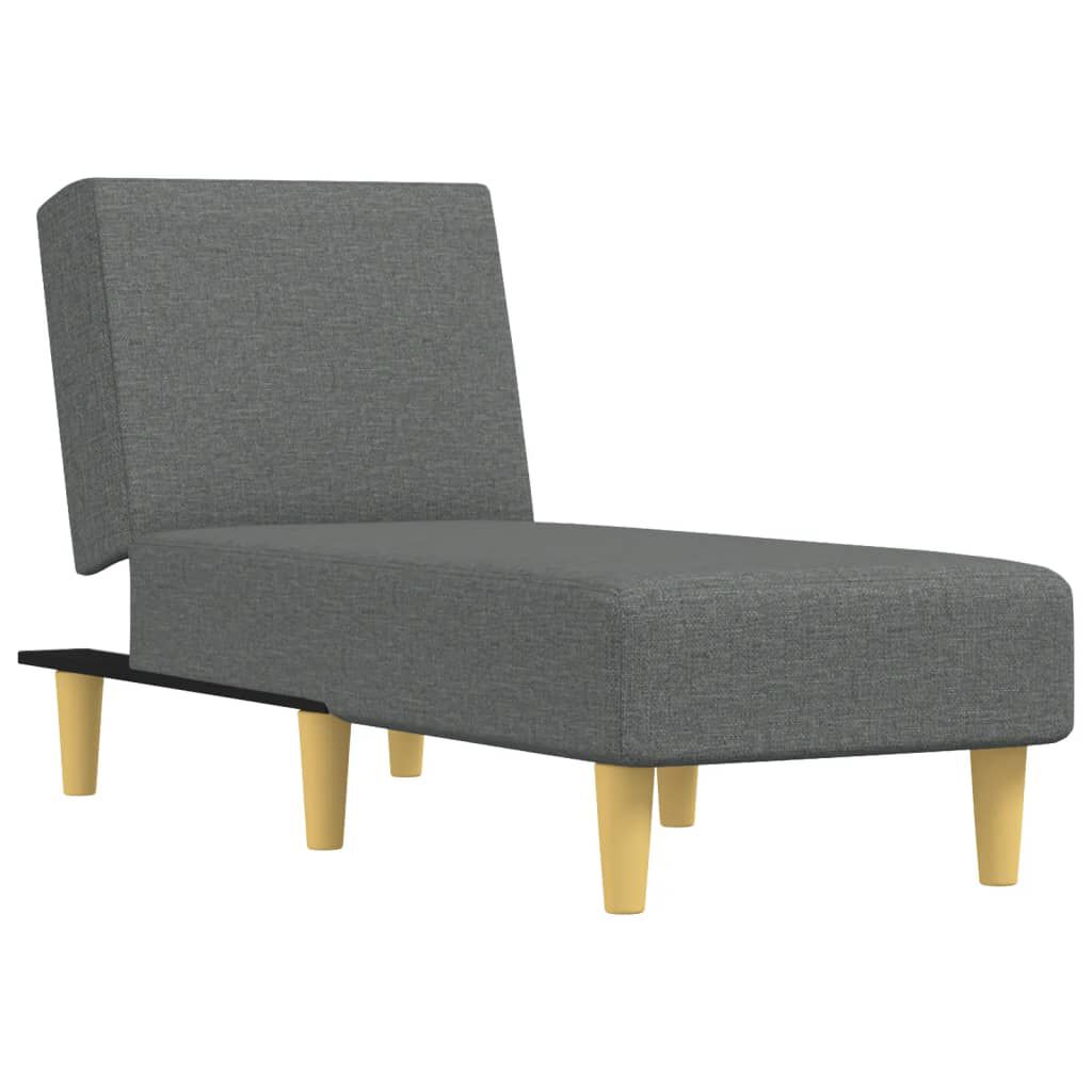 vidaXL Chaise Longue Dark Grey Fabric