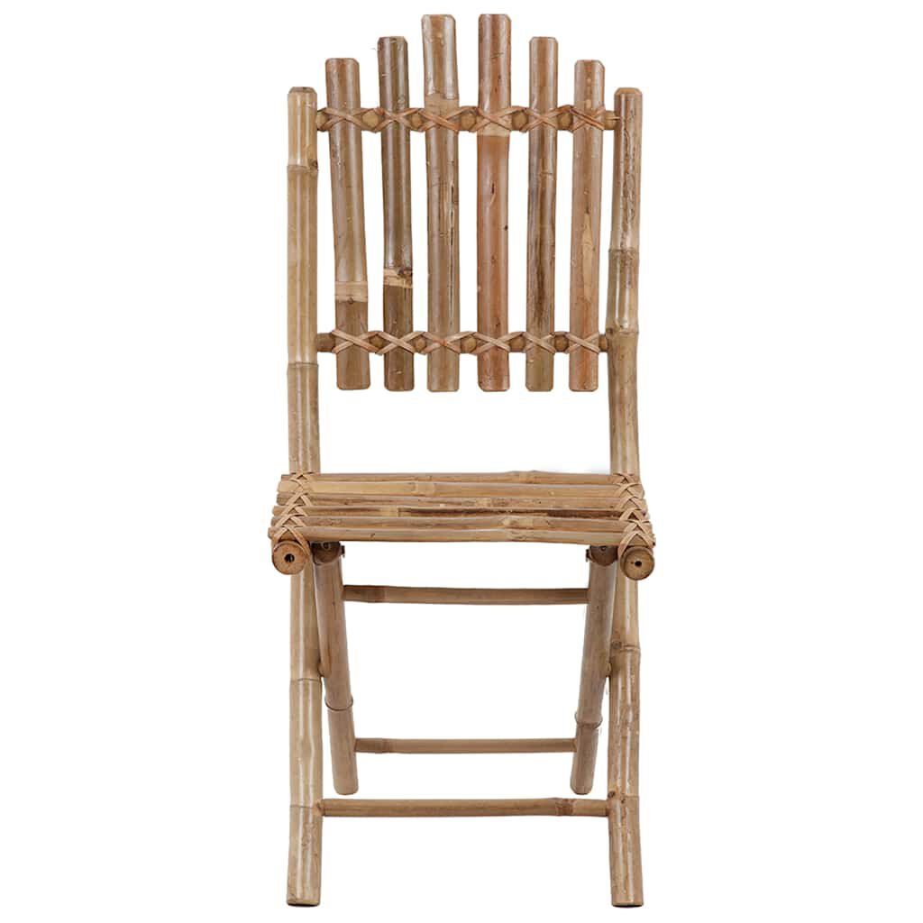 vidaXL Folding Garden Chairs 2 pcs with Cushions Bamboo