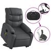 vidaXL Stand up Massage Recliner Chair Grey Faux Leather
