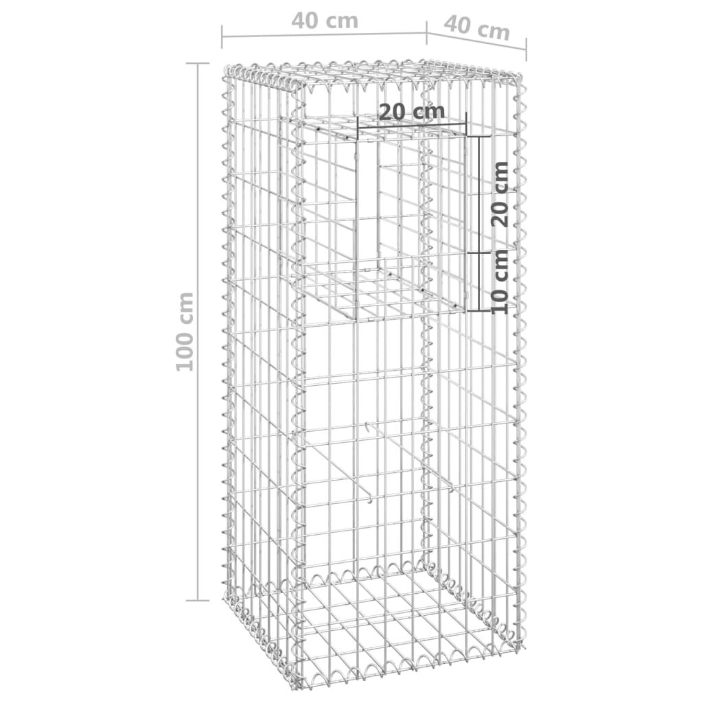 vidaXL Gabion Basket Post 40x40x100 cm Iron