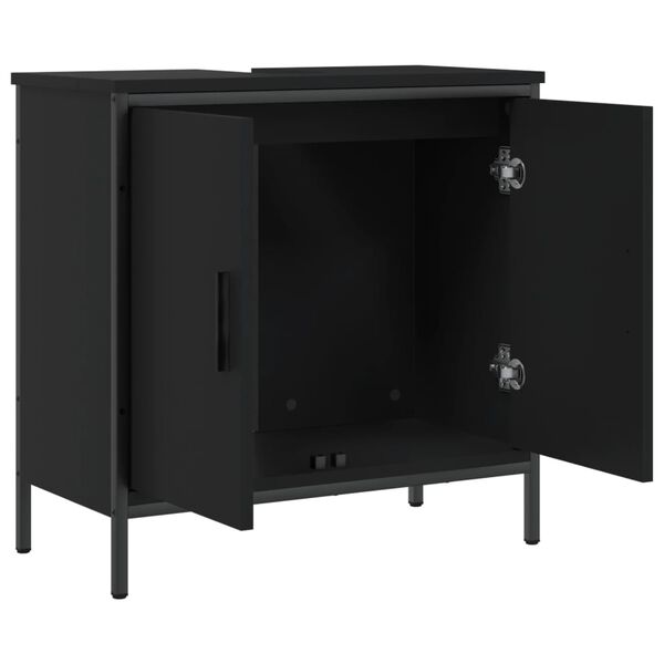 vidaXL Bathroom Sink Cabinet Black 60x30x60 cm Engineered Wood