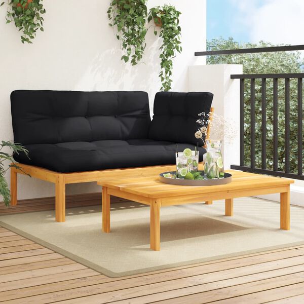 vidaXL 2 Piece Garden Pallet Sofa Set with Cushions Solid Wood Acacia