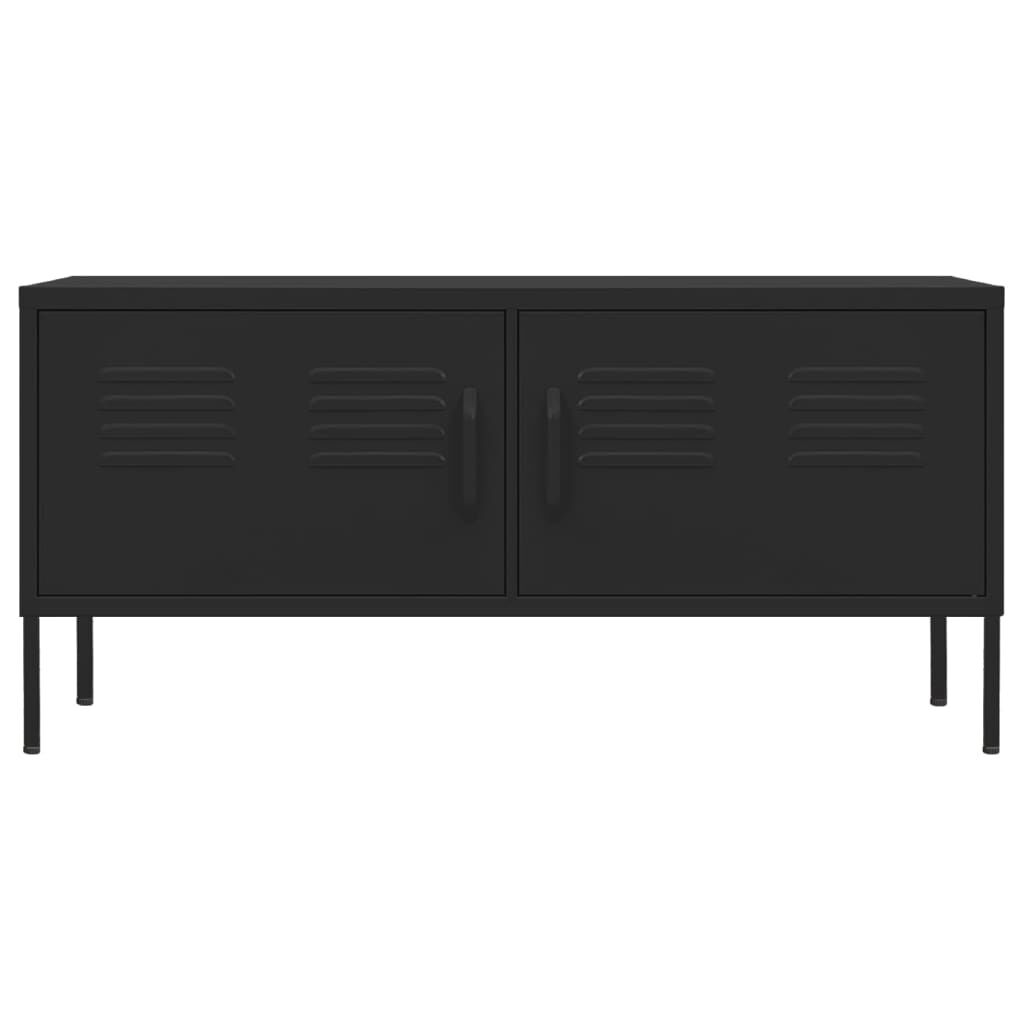 vidaXL TV Cabinet Black 105x35x50 cm Steel