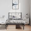 vidaXL Metal Bed Frame without Mattress with Headboard Black 100x200cm