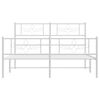 vidaXL Metal Bed Frame without Mattress with Footboard White 135x190cm