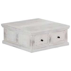vidaXL Coffee Table White 70x70x30 cm Solid Mango Wood