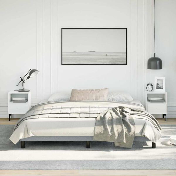 vidaXL Bed Frame without Mattress Light Grey California King Fabric