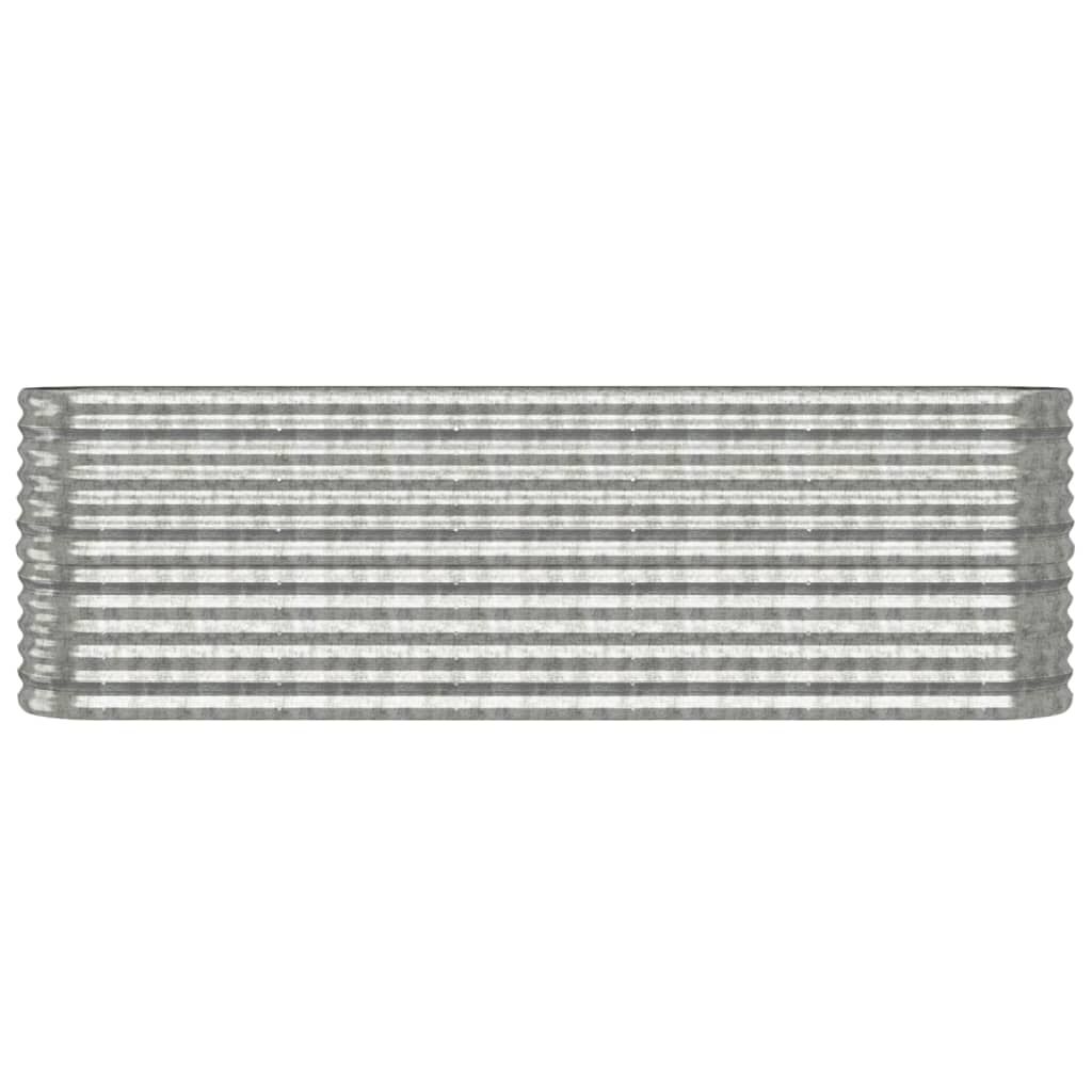 vidaXL Garden Raised Bed Powder-coated Steel 224x40x68 cm Silver