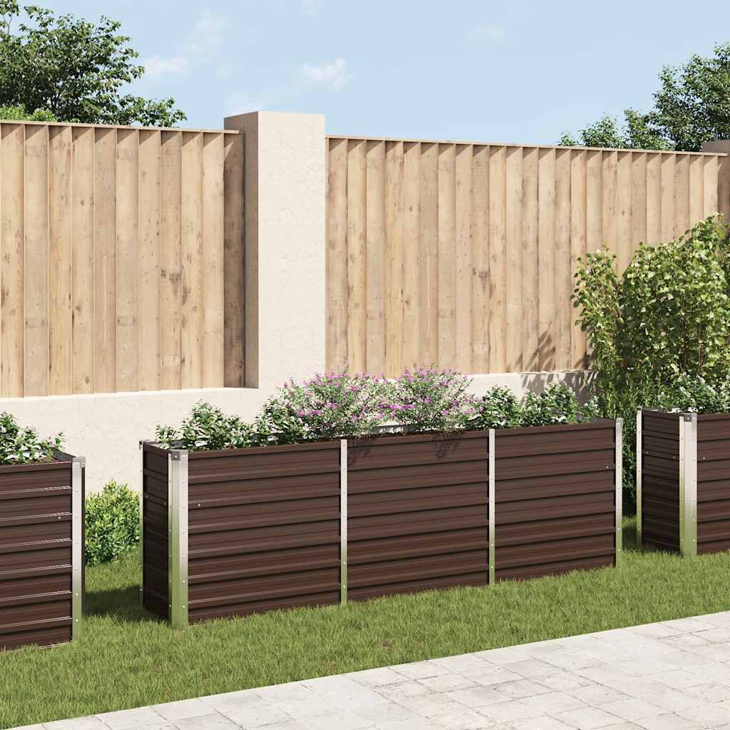vidaXL Garden Raised Bed Galvanised Steel 240x40x77 cm Brown