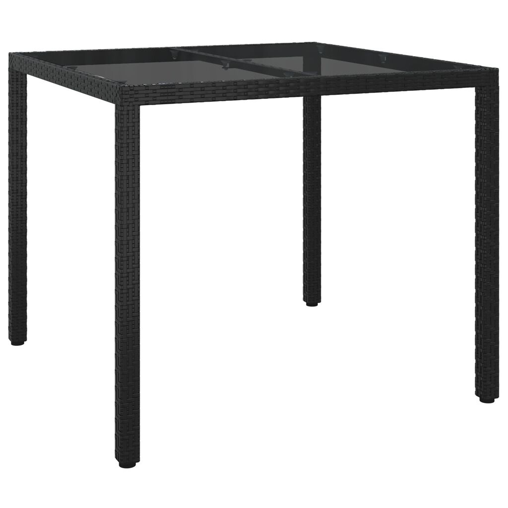 vidaXL Garden Dining Table Black 90x90x75 cm Poly Rattan
