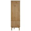 vidaXL Wardrobe OTTA Brown and White 76.5x53x172 cm Solid Wood Pine