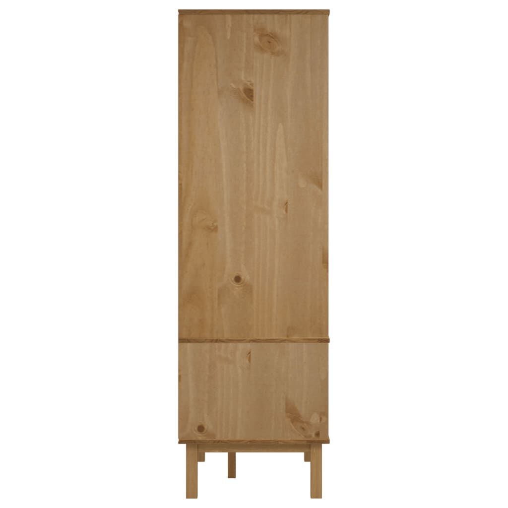 vidaXL Wardrobe OTTA Brown and White 76.5x53x172 cm Solid Wood Pine