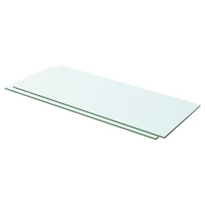 vidaXL Shelves 2 pcs Panel Glass Clear 60x20 cm