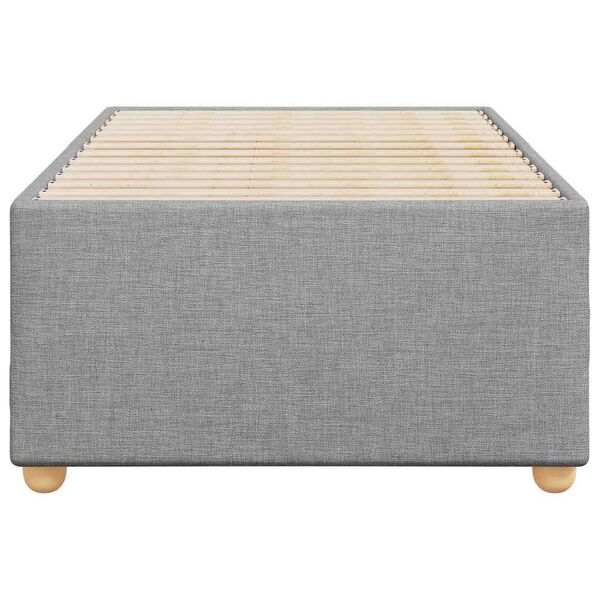 vidaXL Bed Frame without Mattress Light Grey Twin Fabric
