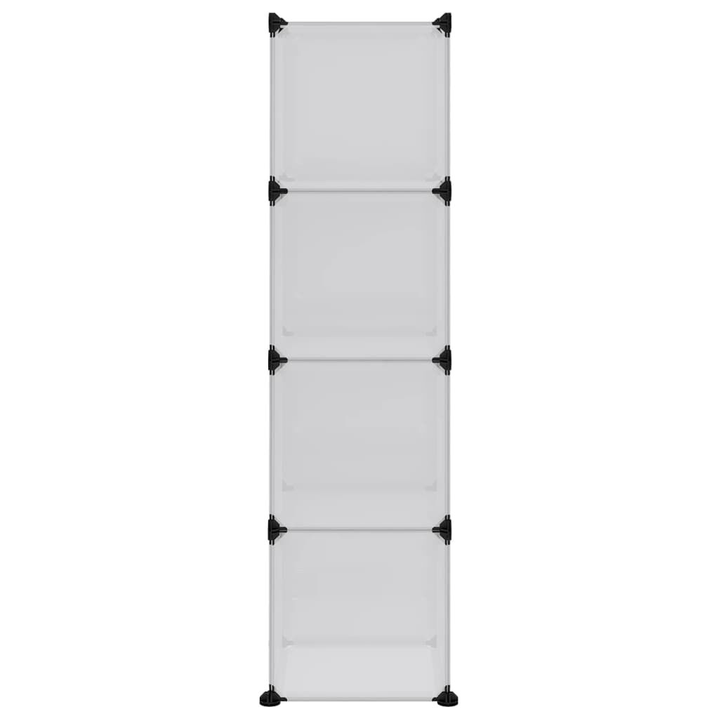 vidaXL Storage Cube Organiser with 12 Cubes and Doors Transparent PP