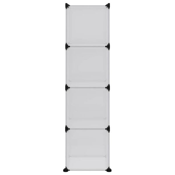vidaXL Storage Cube Organiser with 12 Cubes and Doors Transparent PP