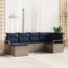 vidaXL Sofa Set with Cushion 6 pcs Grey Poly Rattan