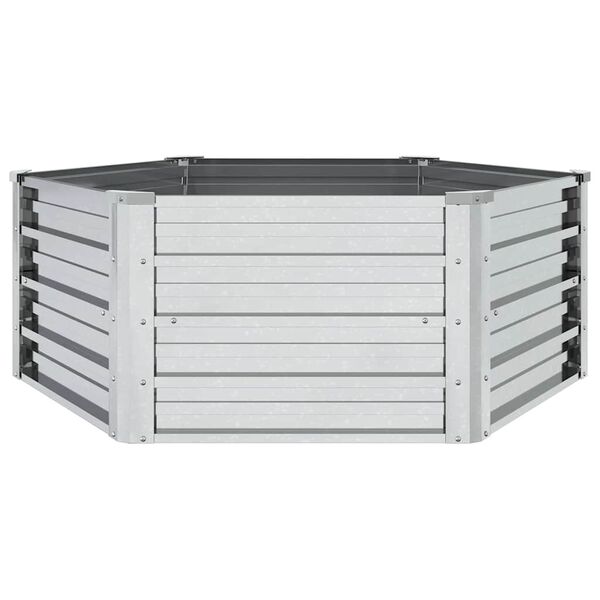 vidaXL Garden Raised Bed 129x45 cm Galvanized Steel Silver