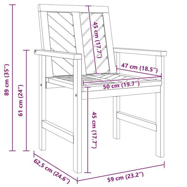 vidaXL 5 Piece Garden Lounge Set Solid Wood Acacia