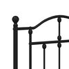 vidaXL Metal Bed Frame without Mattress with Headboard Black 135x190cm