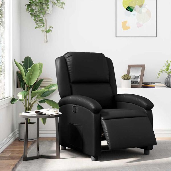 vidaXL Electric Recliner Chair Black Faux Leather