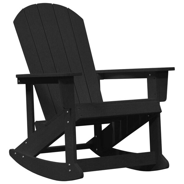 vidaXL Adirondack Rocking Chair Black 73.5x92x90 cm HDPE