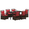 vidaXL Garden Dining Set 7 pcs Brown Poly Rattan