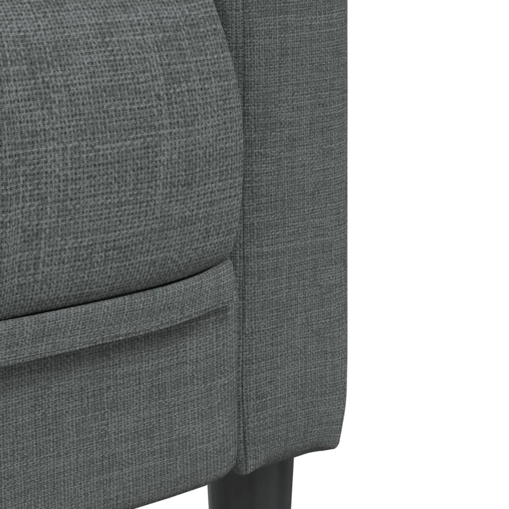 vidaXL 2 Piece Sofa Set Dark Grey Fabric