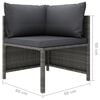 vidaXL 9 Piece Garden Lounge Set with Cushions Poly Rattan Grey