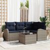 vidaXL Garden Sofa Set Grey Poly Rattan