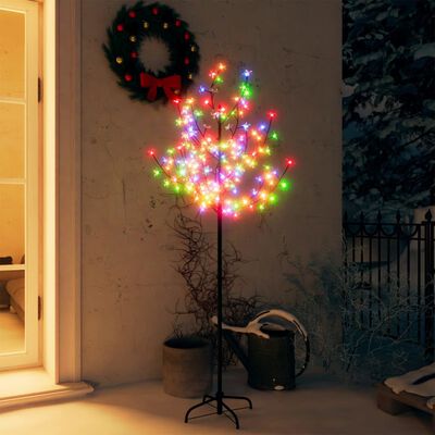 vidaXL Christmas Tree 120 LEDs Colourful Light Cherry Blossom 150 cm