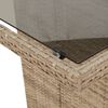 vidaXL Garden Table with Glass Top Beige 190x80x74 cm Poly Rattan