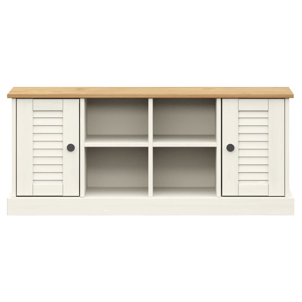 vidaXL Shoe Bench VIGO White 106x35x45 cm Solid Wood Pine