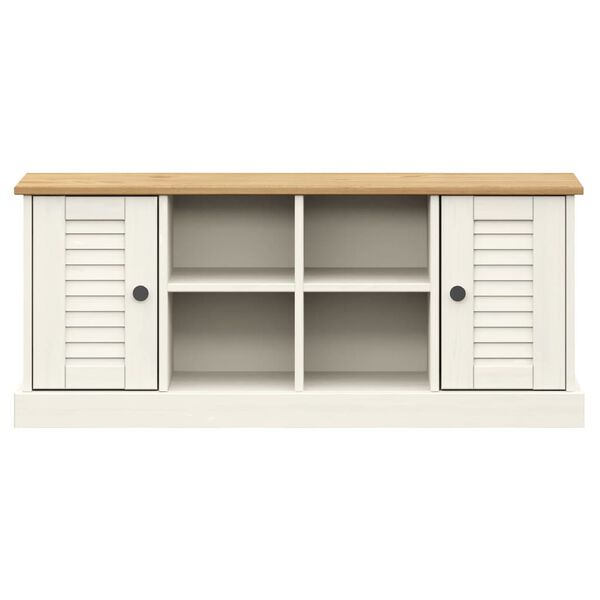 vidaXL Shoe Bench VIGO White 106x35x45 cm Solid Wood Pine