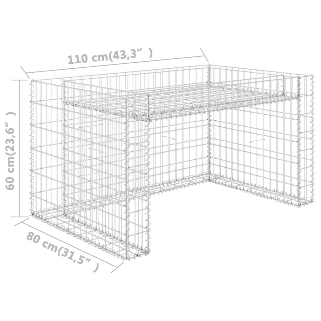 vidaXL Lawn Mower Garage with Raised Bed 110x80x60 cm Steel Wire