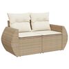 vidaXL 9 Piece Garden Sofa Set with Cushions Beige Poly Rattan