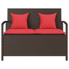 vidaXL Garden Storage Bench with Cushion Brown Poly Rattan