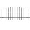 vidaXL Garden Fence with Spear Top Steel 1070x100 cm Black
