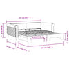 vidaXL Daybed with Trundle without Mattress Light Grey 100x190 cm