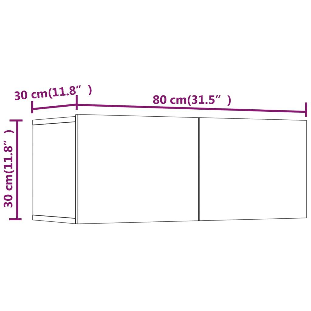 vidaXL TV Cabinets 2 pcs Grey Sonoma 80x30x30 cm Engineered Wood