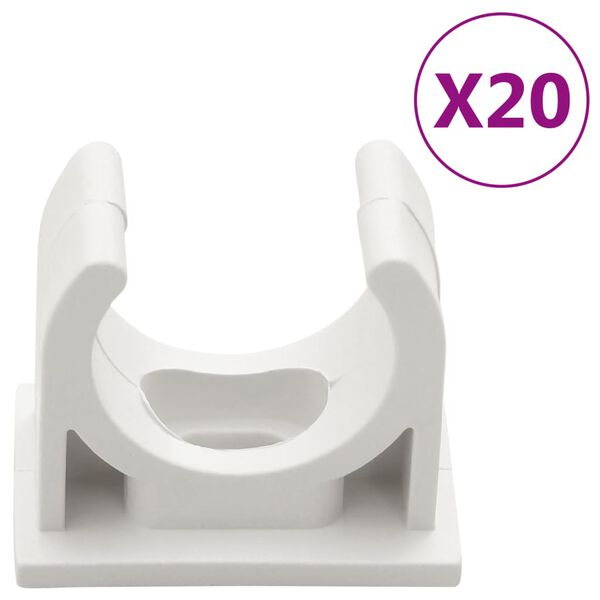 vidaXL Cable Trunkings with Clips Ø20 mm 10 m PVC