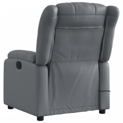 vidaXL Electric Massage Recliner Chair Grey Faux Leather