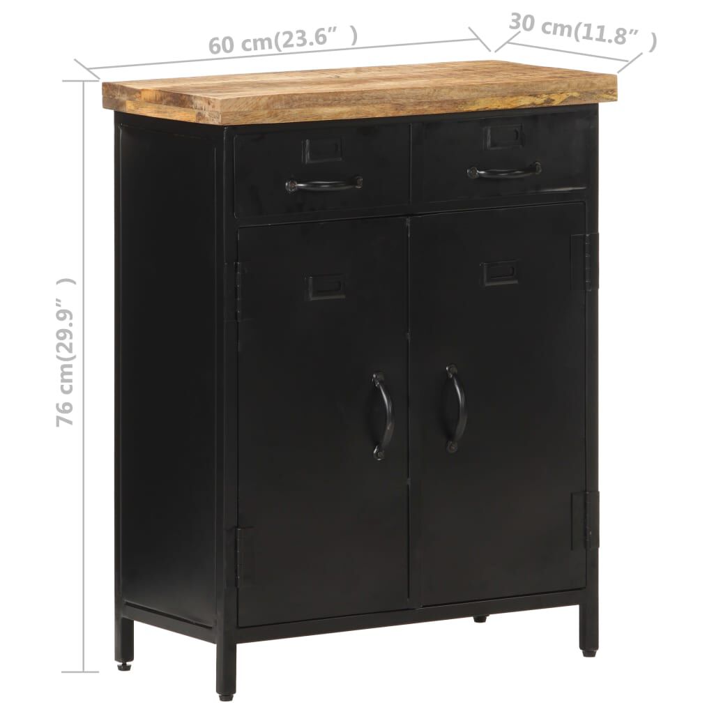 vidaXL Sideboard 60x30x76 cm Rough Mango Wood
