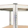 vidaXL 4-Layer Shelves 3 pcs Silver Steel&Engineered Wood