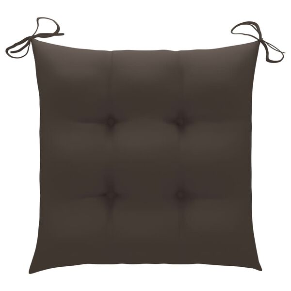vidaXL Garden Chairs 4 pcs with Taupe Cushions Solid Teak Wood