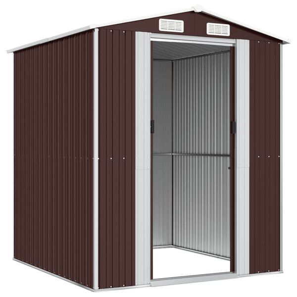 vidaXL Garden Shed Dark Brown 192x191x223 cm Galvanised Steel