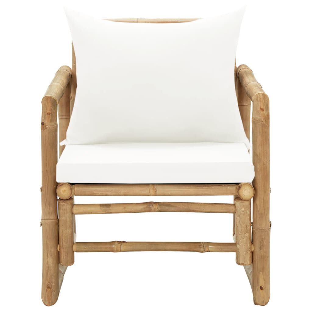 vidaXL Garden Chairs 2 pcs with Cushions and Pillows Bamboo