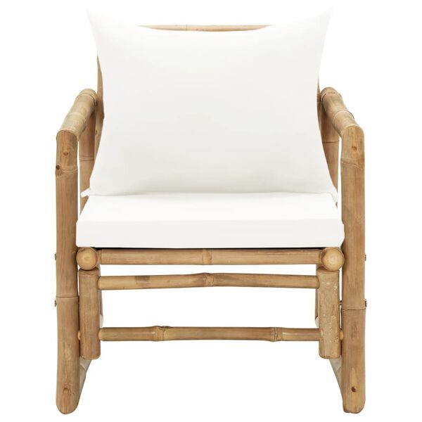 vidaXL Garden Chairs 2 pcs with Cushions and Pillows Bamboo