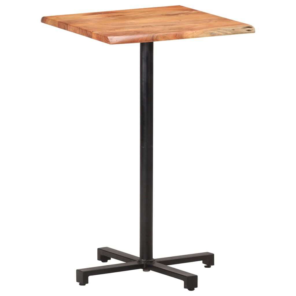 vidaXL Bar Table with Live Edges 60x60x110 cm Solid Acacia Wood